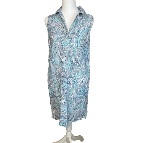 Cynthia Rowley Dresses & Skirts - Cynthia Rowley Women Size 6 100%‎ Linen Paisley Sleeveless Midi Dress Lagenlook